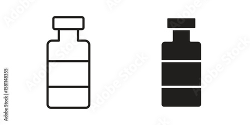 Gin icon. Stroke and Glyph pictogram. Vector illustration on white background
