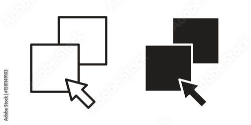 Drag and drop icon. Stroke and Glyph pictogram. Vector illustration on white background