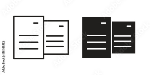 Data center icon. Stroke and Glyph pictogram. Vector illustration on white background