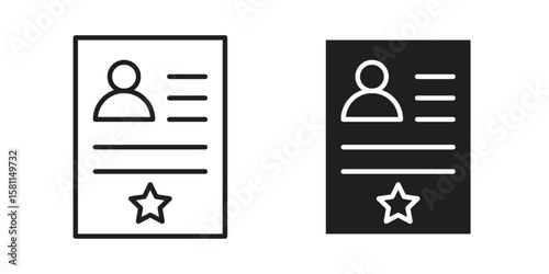 Criminal record icon. Stroke and Glyph pictogram. Vector illustration on white background