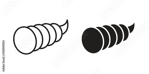 Cornucopia icon. Stroke and Glyph pictogram. Vector illustration on white background