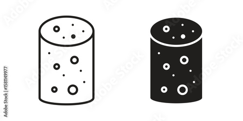 Cork wine icon. Stroke and Glyph pictogram. Vector illustration on white background