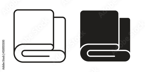 blanket icon. Stroke and Glyph pictogram. Vector illustration on white background