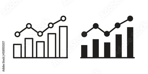 Benchmarking icon. Stroke and Glyph pictogram. Vector illustration on white background
