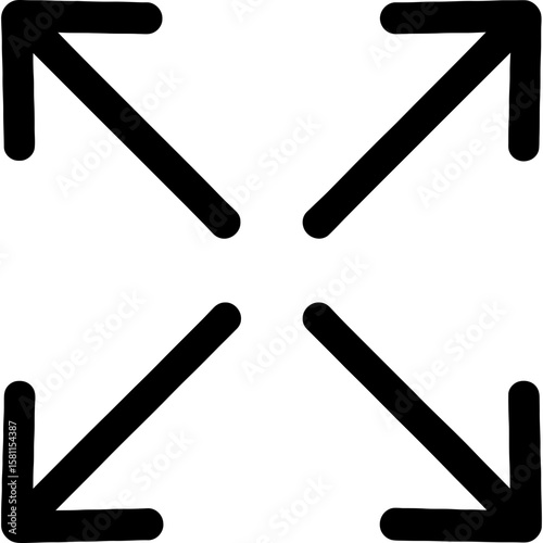 Expanding arrows outline icon vector