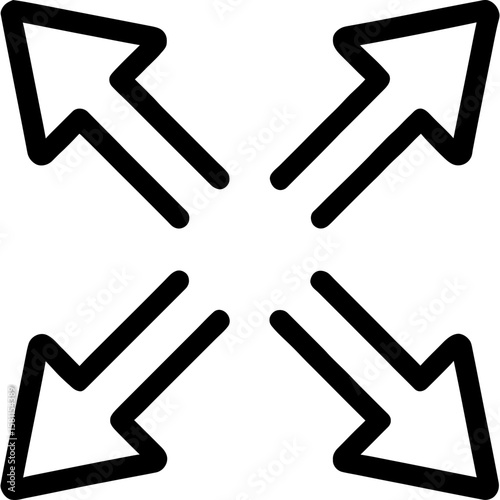 Expanding arrows outline icon vector