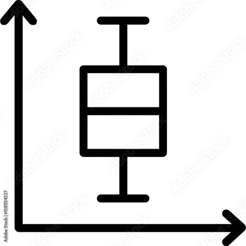 Box plot statistical visualization outline icon vector