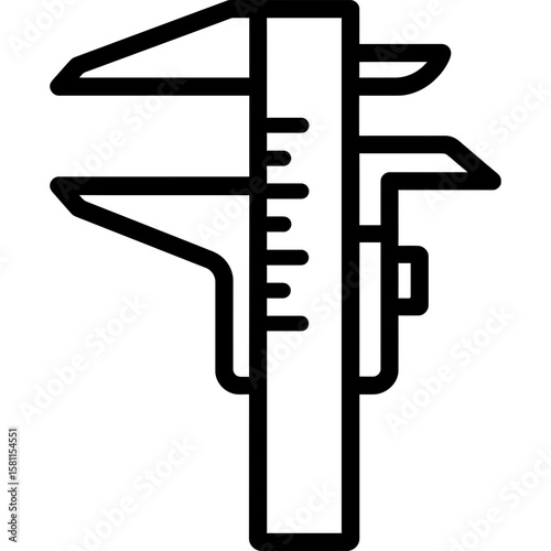Caliper measurement outline icon vector