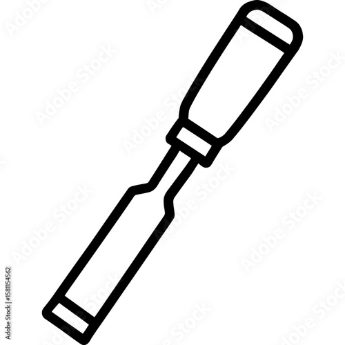 Chisel woodworking tool outline icon vector