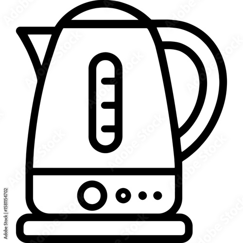 Electric tea kettle outline icon vector