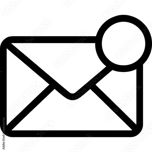 Email notification outline icon vector