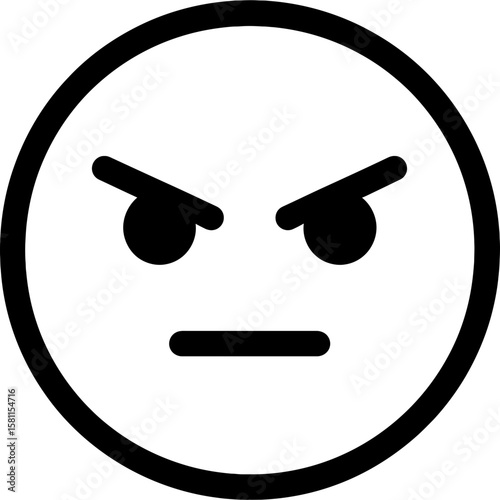 Determined face outline icon vector