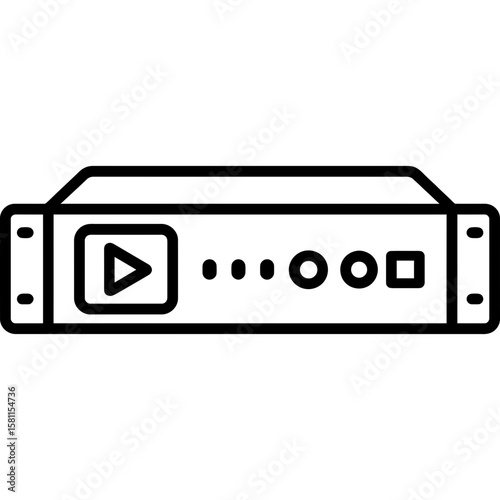 Video streaming encoder rack outline icon vector