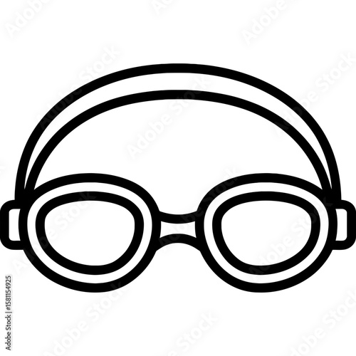 Swimming goggles outline icon vector