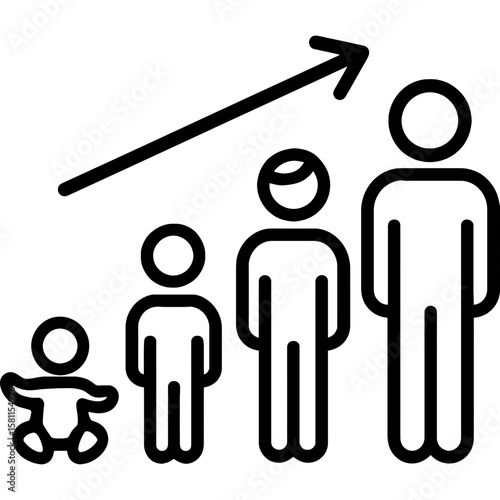 Growth stages outline icon vector