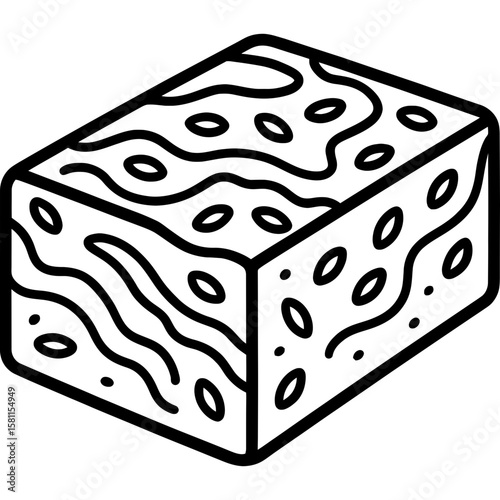 Halva block outline icon vector