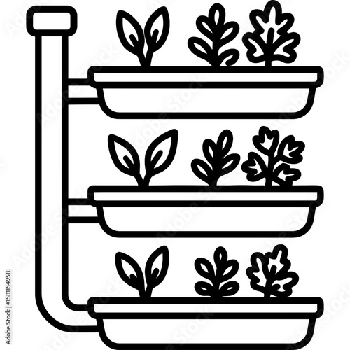 Gutter gardens outline icon vector
