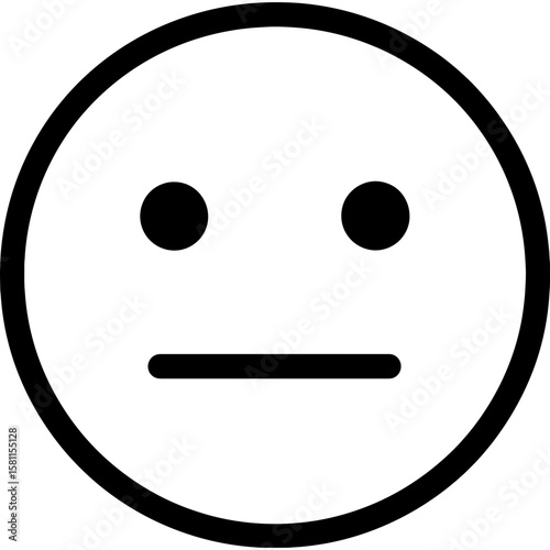 Neutral face outline icon vector