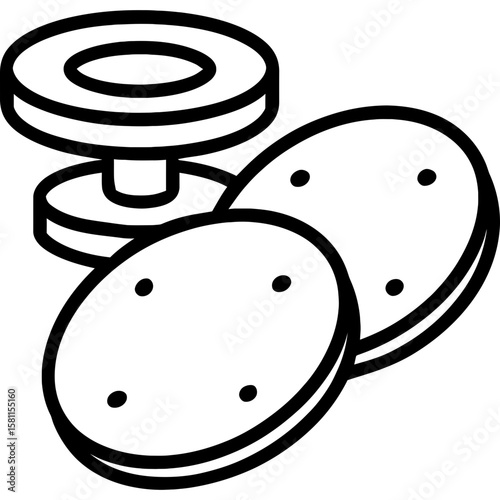 Pottery bats outline icon vector