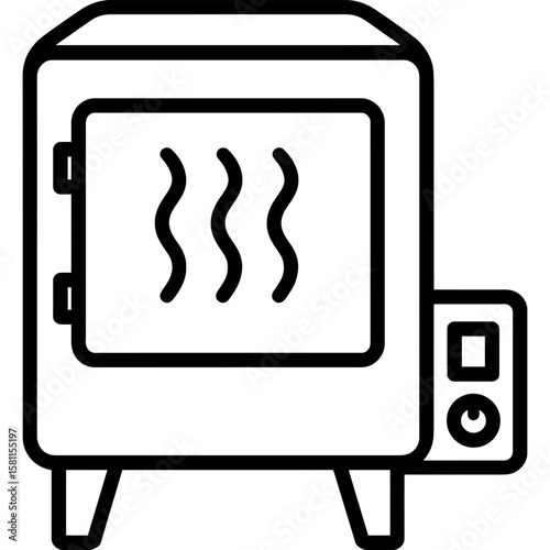 Pottery kiln outline icon vector