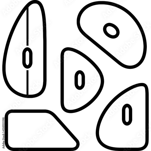 Pottery rib tools outline icon vector