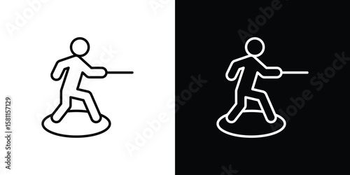 Wakeboarding icon thin line symbol on white background. Editable stroke vector illustration