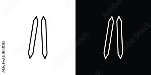 Toothpick icon thin line symbol on white background. Editable stroke vector illustration