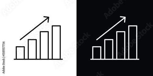 Stagflation icon thin line symbol on white background. Editable stroke vector illustration