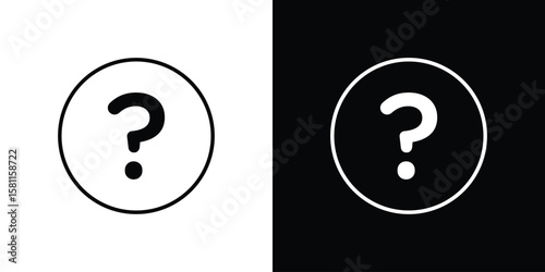 Question icon thin line symbol on white background. Editable stroke vector illustration