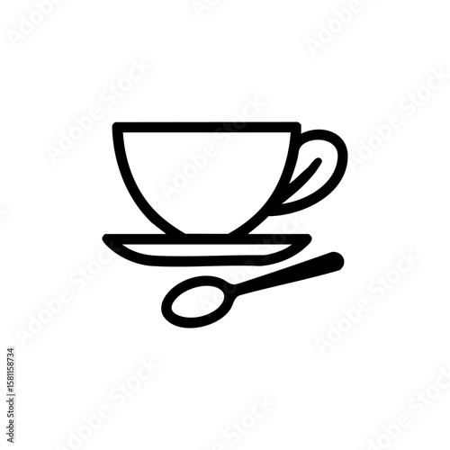 cup on pirch with spoon,cuphandleleafe,leafcup