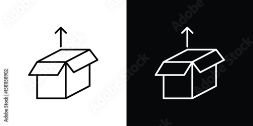 Product release icon thin line symbol on white background. Editable stroke vector illustration