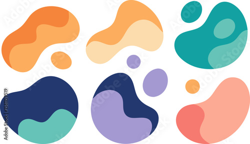  6 Abstract Blob and Organic Shape Vector Set
