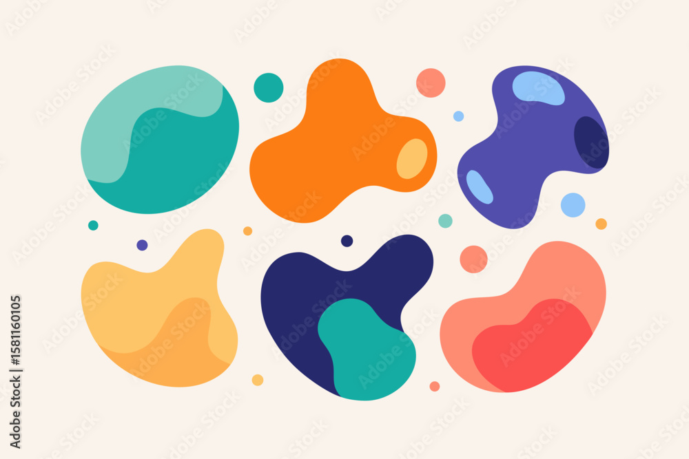  6 Abstract Blob and Organic Shape Vector Set