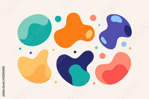  6 Abstract Blob and Organic Shape Vector Set