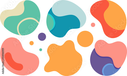  6 Abstract Blob and Organic Shape Vector Set
