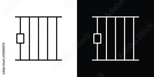 Jail icon thin line symbol on white background. Editable stroke vector illustration