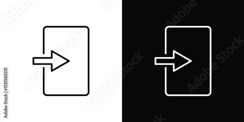 Inside icon thin line symbol on white background. Editable stroke vector illustration