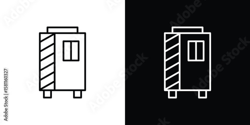 Infrared heat cabin icon thin line symbol on white background. Editable stroke vector illustration
