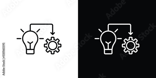Implementation icon thin line symbol on white background. Editable stroke vector illustration