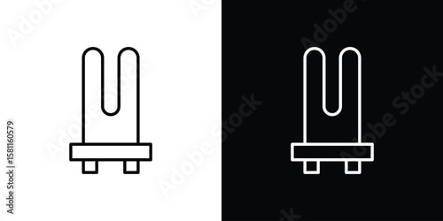 Heating element icon thin line symbol on white background. Editable stroke vector illustration