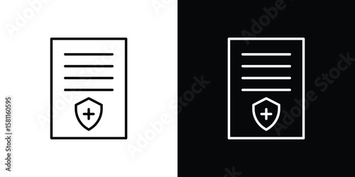 Health insurance icon thin line symbol on white background. Editable stroke vector illustration