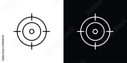 Gun target icon thin line symbol on white background. Editable stroke vector illustration