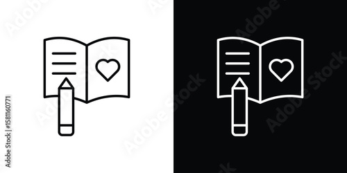 Guests book icon thin line symbol on white background. Editable stroke vector illustration