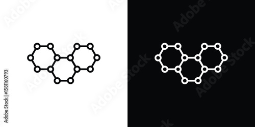 Graphene icon thin line symbol on white background. Editable stroke vector illustration