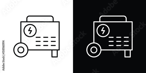 Generator icon thin line symbol on white background. Editable stroke vector illustration