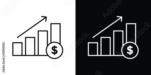 Fiscal policy icon thin line symbol on white background. Editable stroke vector illustration