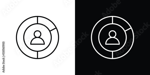 Demographics icon thin line symbol on white background. Editable stroke vector illustration