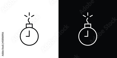 Deadline icon thin line symbol on white background. Editable stroke vector illustration