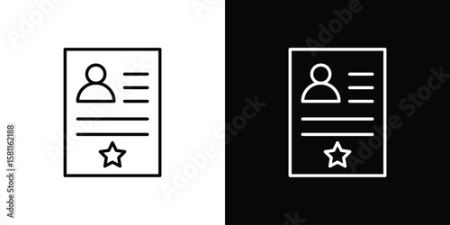 Criminal record icon thin line symbol on white background. Editable stroke vector illustration