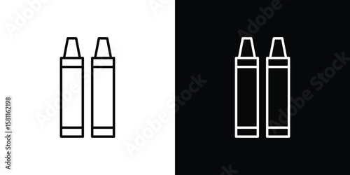 Crayon icon thin line symbol on white background. Editable stroke vector illustration